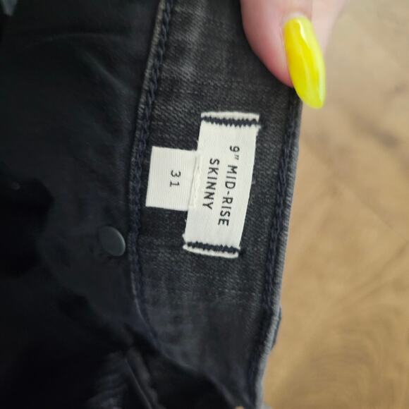 Madewell Black 9" Midrise Skinny Button-Fly Jeans NWT - Picture 7 of 8